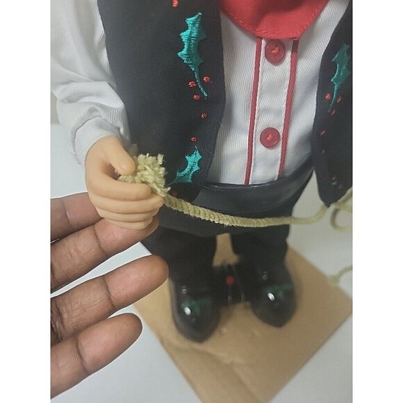 Vintage Holiday Time Dancing Animated Cowboy Santa Wish You Merry Christ… - Picture 8 of 16